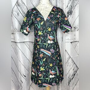 MEG SHOP BOUTIQUE FLORAL SHORT SLEEVE DRESS XS